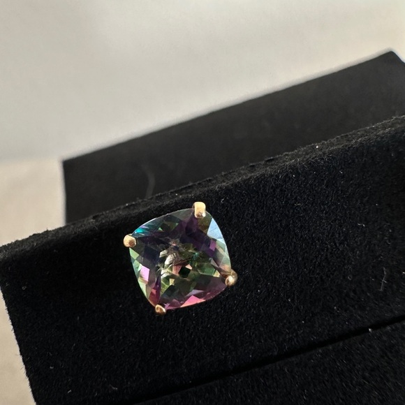 Mystic Topaz 14k Gold Pierced Earrings - Picture 5 of 10